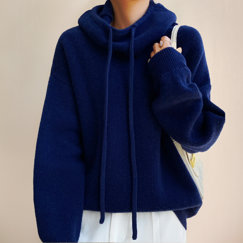 COWL NECK KNIT SWEATER FOR WOMEN