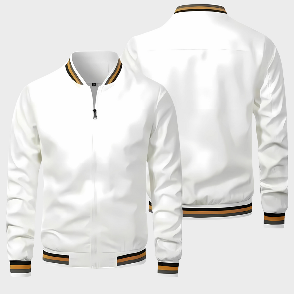 RIBBED COLLAR BOMBER JACKET FOR MEN
