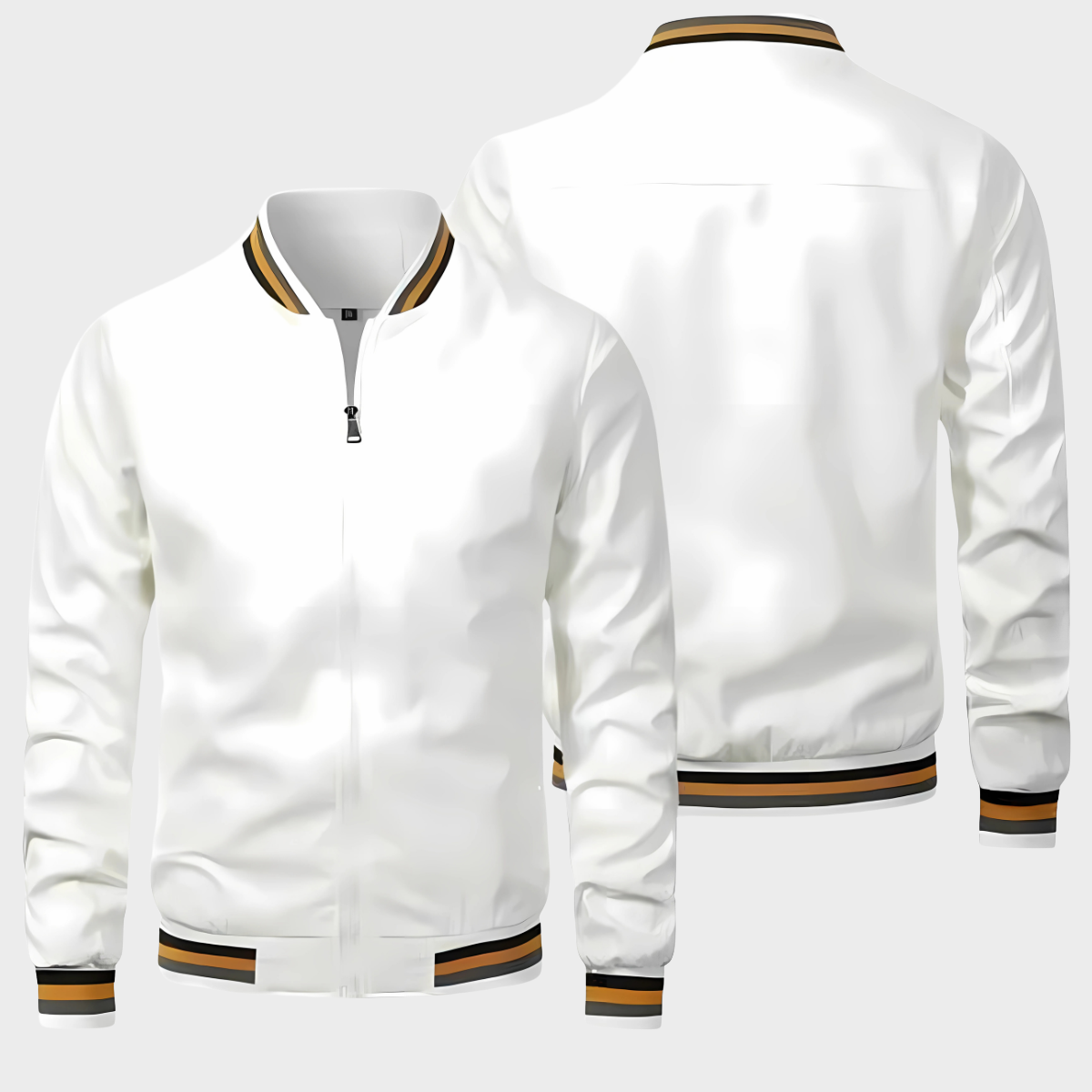 RIBBED COLLAR BOMBER JACKET FOR MEN