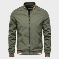 RIBBED COLLAR BOMBER JACKET FOR MEN