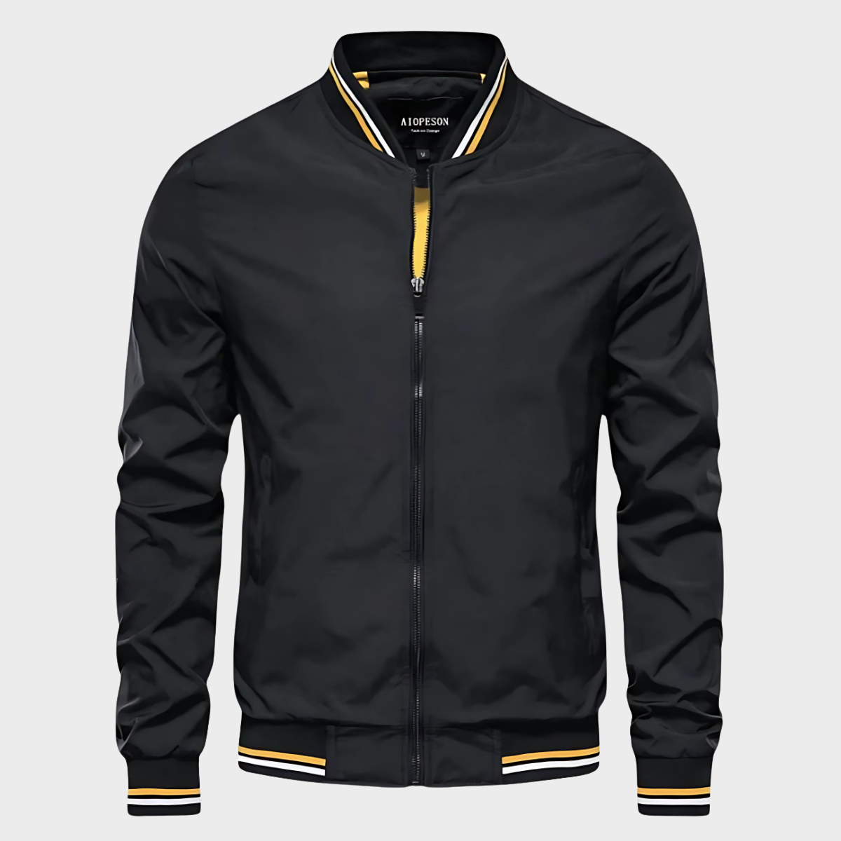 RIBBED COLLAR BOMBER JACKET FOR MEN