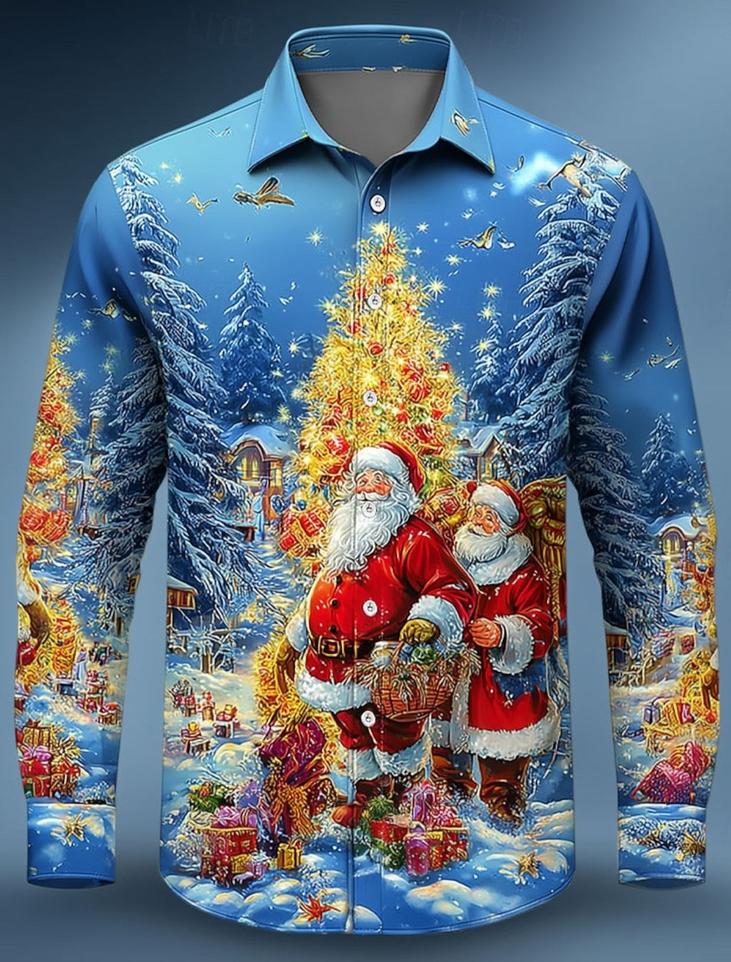 PRINTED CHRISTMAS BLOUSE FOR MEN