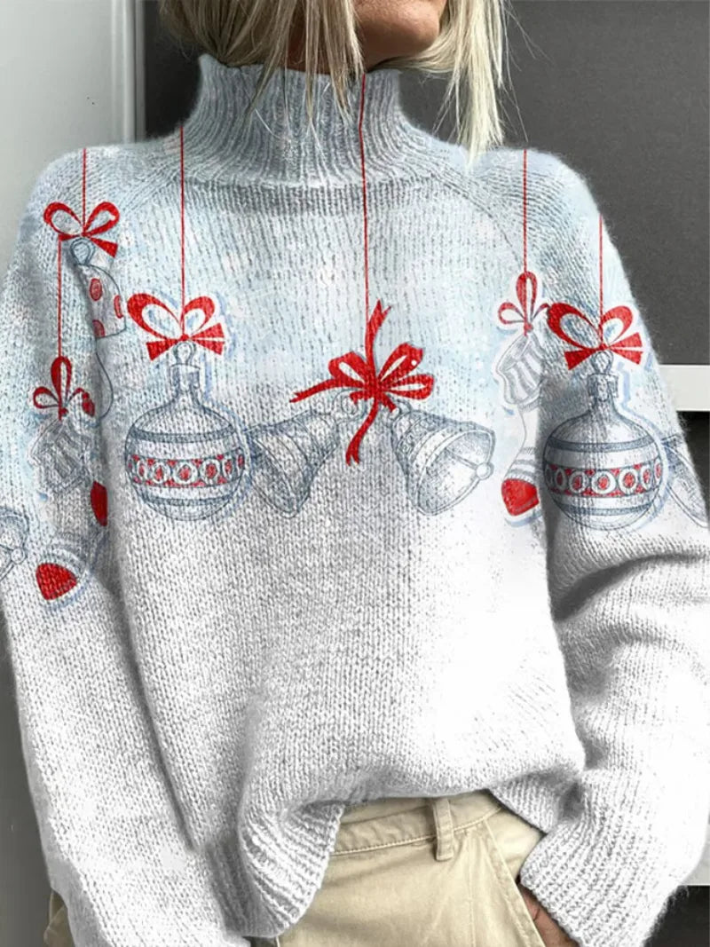 FESTIVE TURTLENECK CHRISTMAS SWEATER FOR WOMEN