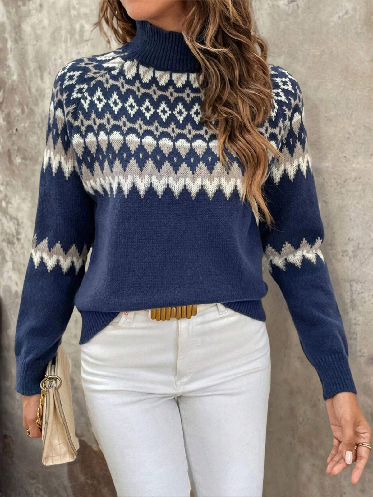 FAIR ISLE KNIT SWEATER FOR WOMEN
