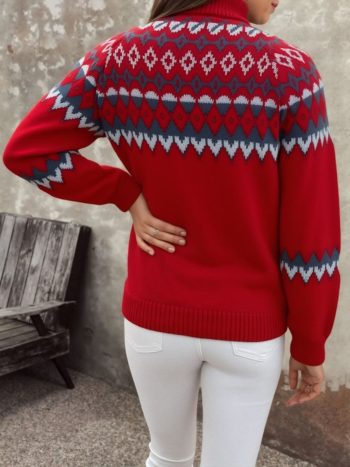 FAIR ISLE KNIT SWEATER FOR WOMEN