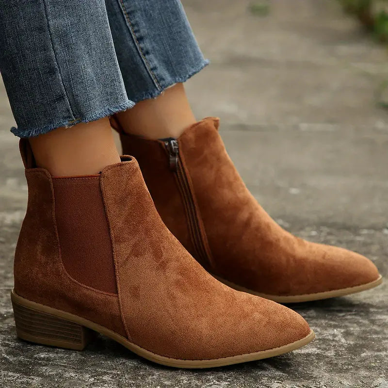 SUEDE ANKLE CHELSEA BOOT FOR WOMEN