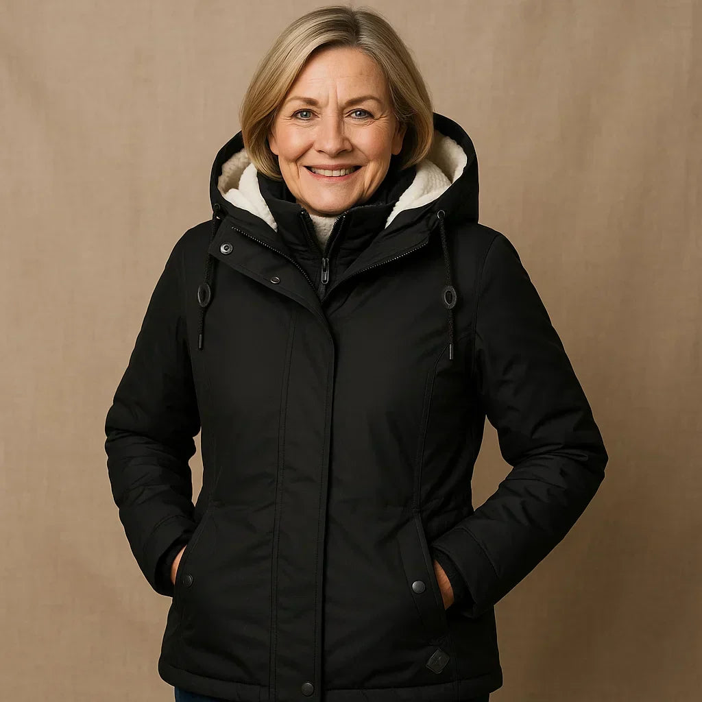 HOODED SHERPA WATERPROOF JACKET FOR WOMEN