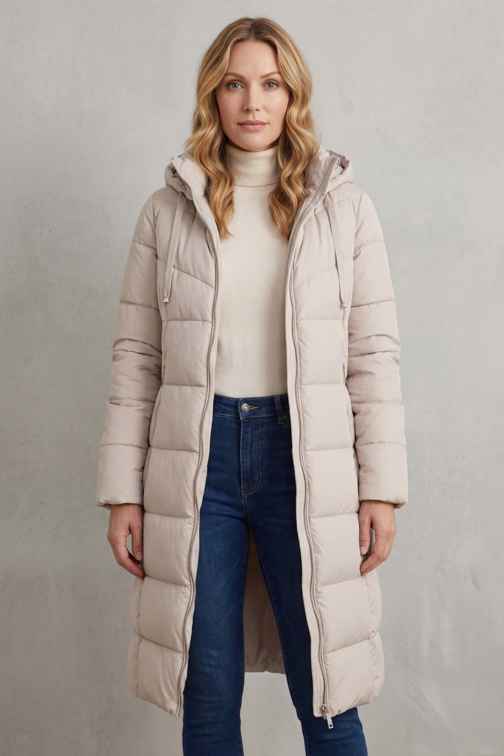 QUILTED HOODED PUFFER JACKET FOR WOMEN