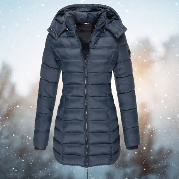 LONGLINE QUILTED PUFFER JACKET FOR WOMEN