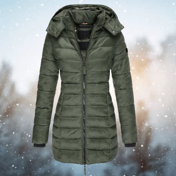 LONGLINE QUILTED PUFFER JACKET FOR WOMEN