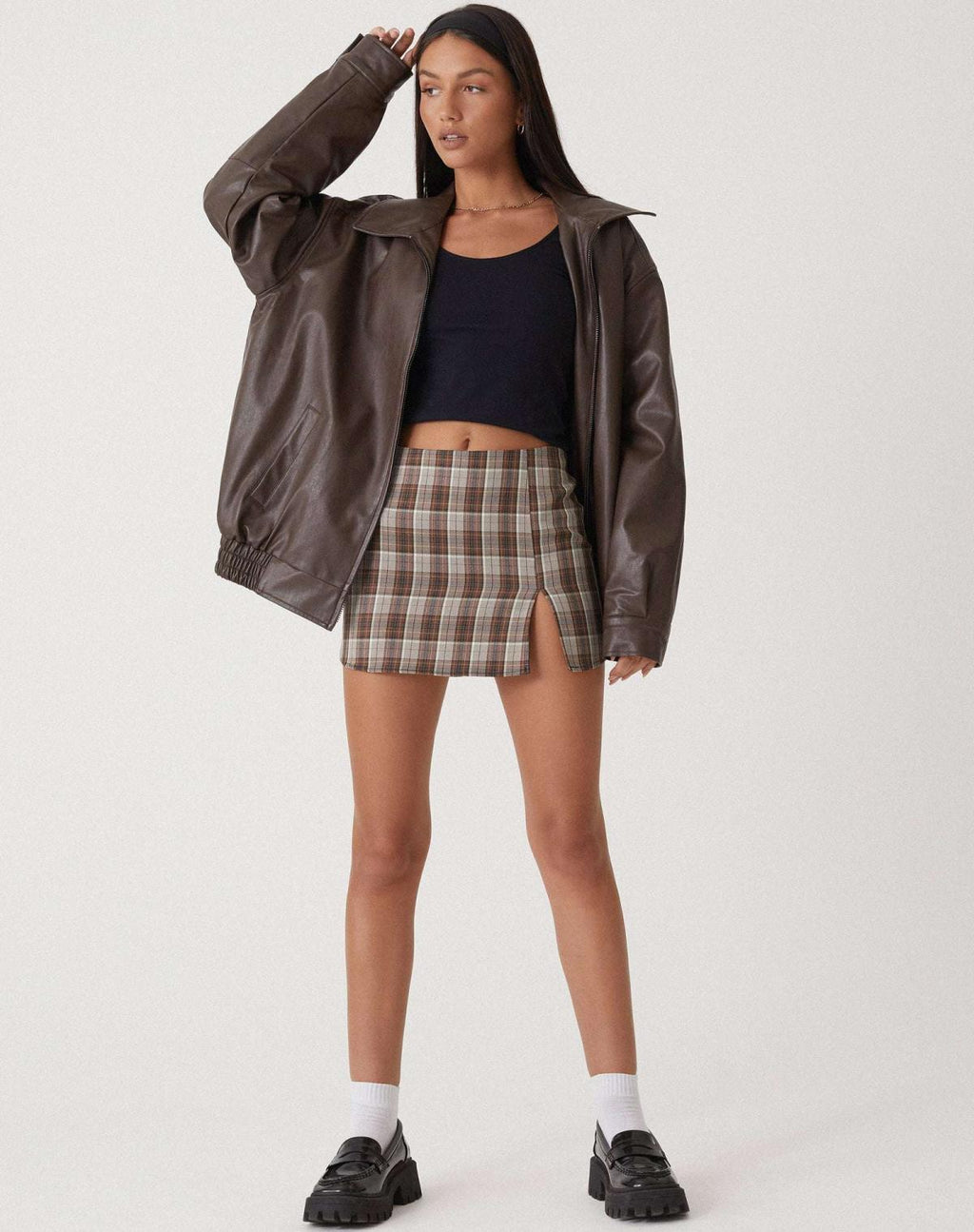 OVERSIZED FAUX SUEDE LEATHER JACKET FOR WOMEN