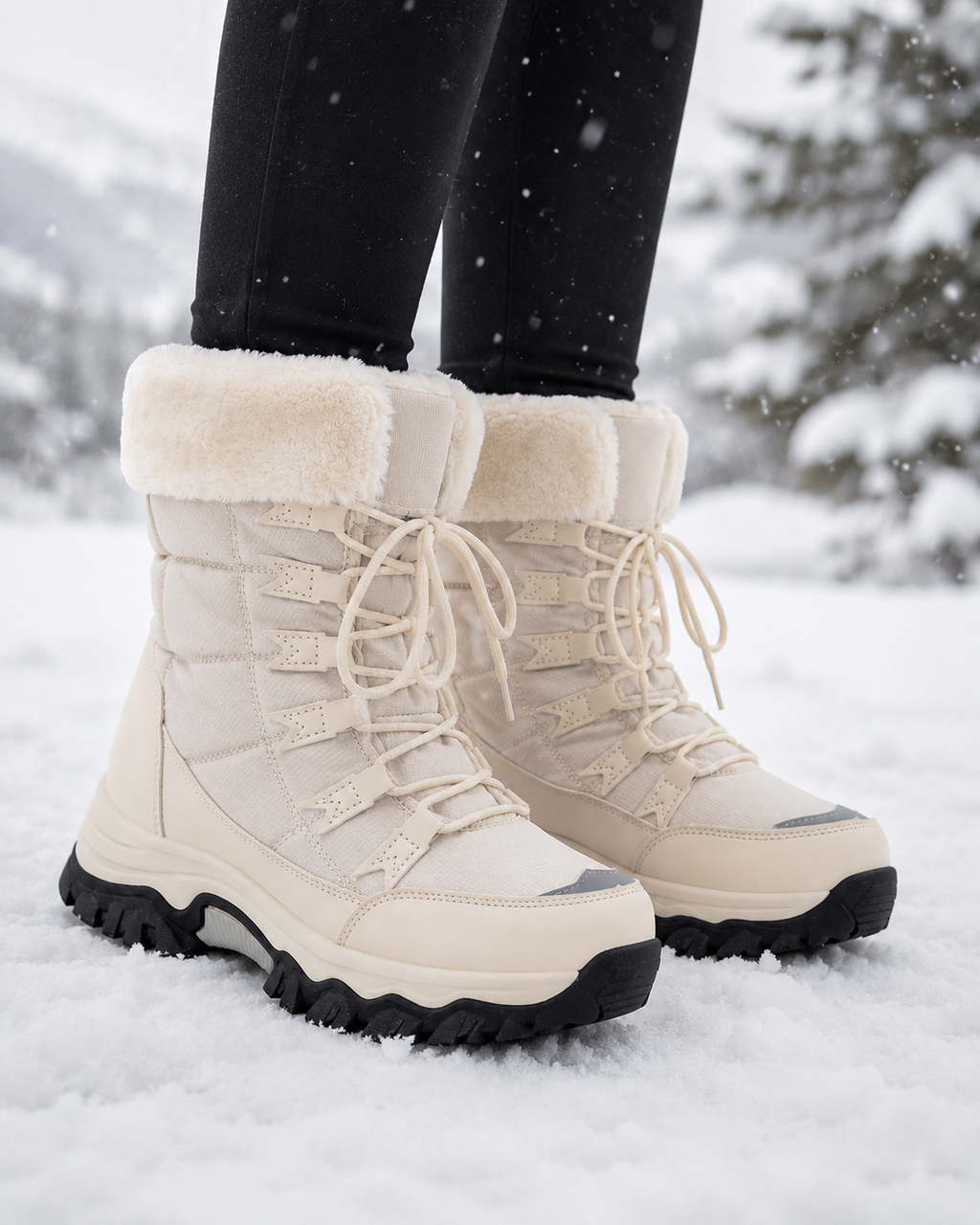 LACE-UP LINED SNOW BOOT FOR WOMEN