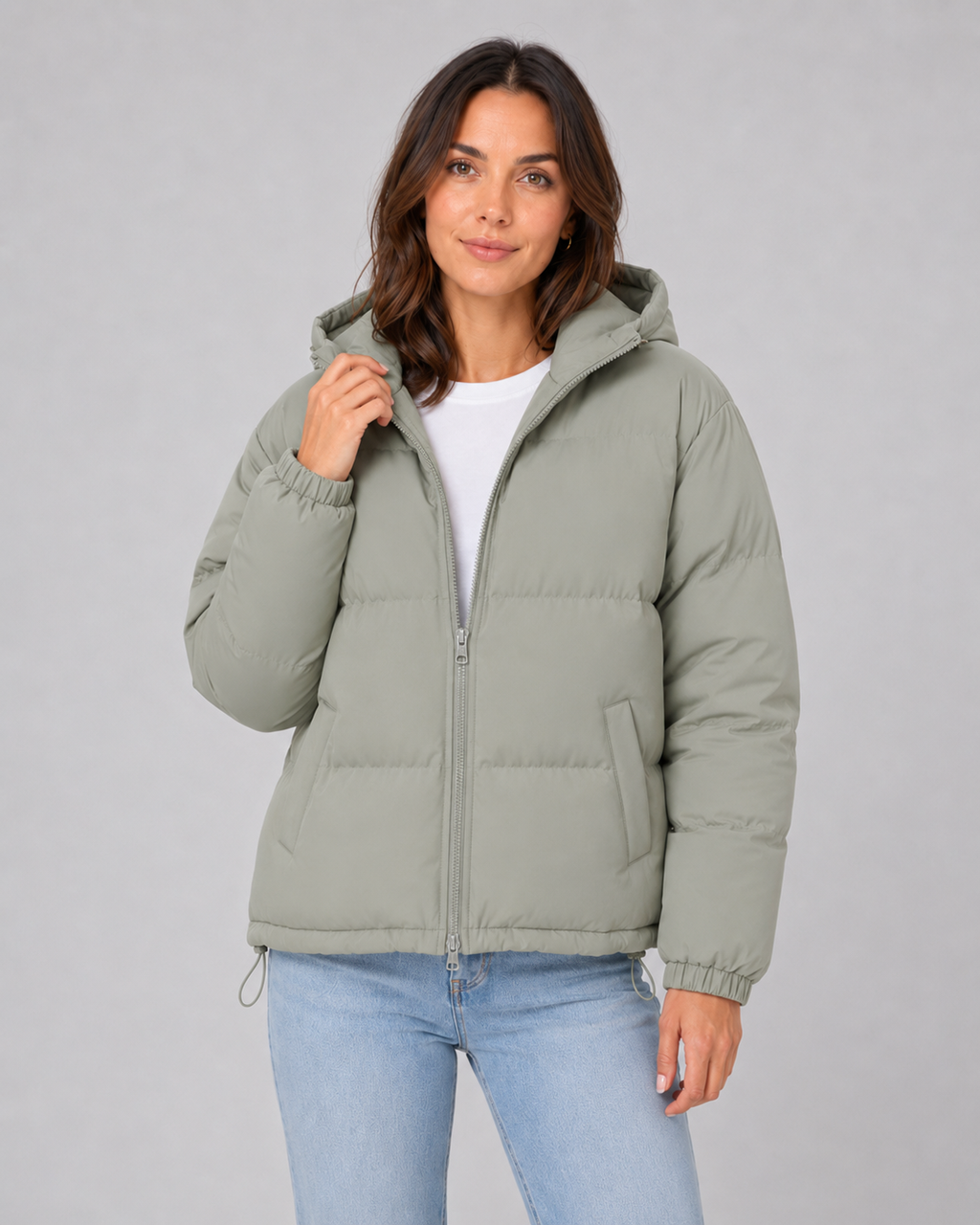 QUILTED HOODED PUFFER JACKET FOR WOMEN
