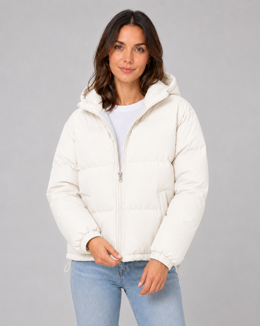 QUILTED HOODED PUFFER JACKET FOR WOMEN