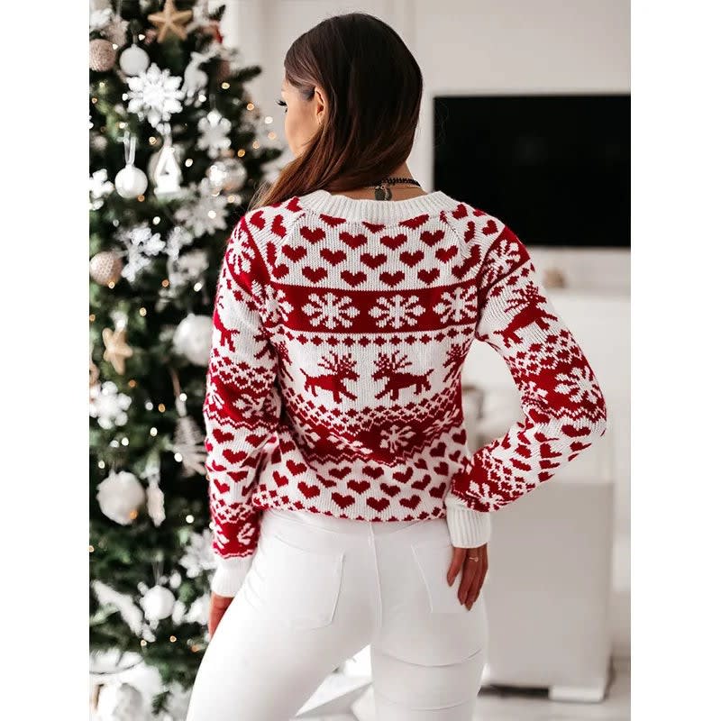 JACQUARD REINDEER CHRISTMAS SWEATER FOR WOMEN